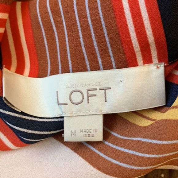 Ann Taylor LOFT Multi Striped Sleeveless Blouse Tank Top - Picture 8 of 9